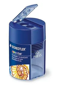Spitzer, für 2 Bleistifte, mit Abfallbehälter, blau, STAEDTLER